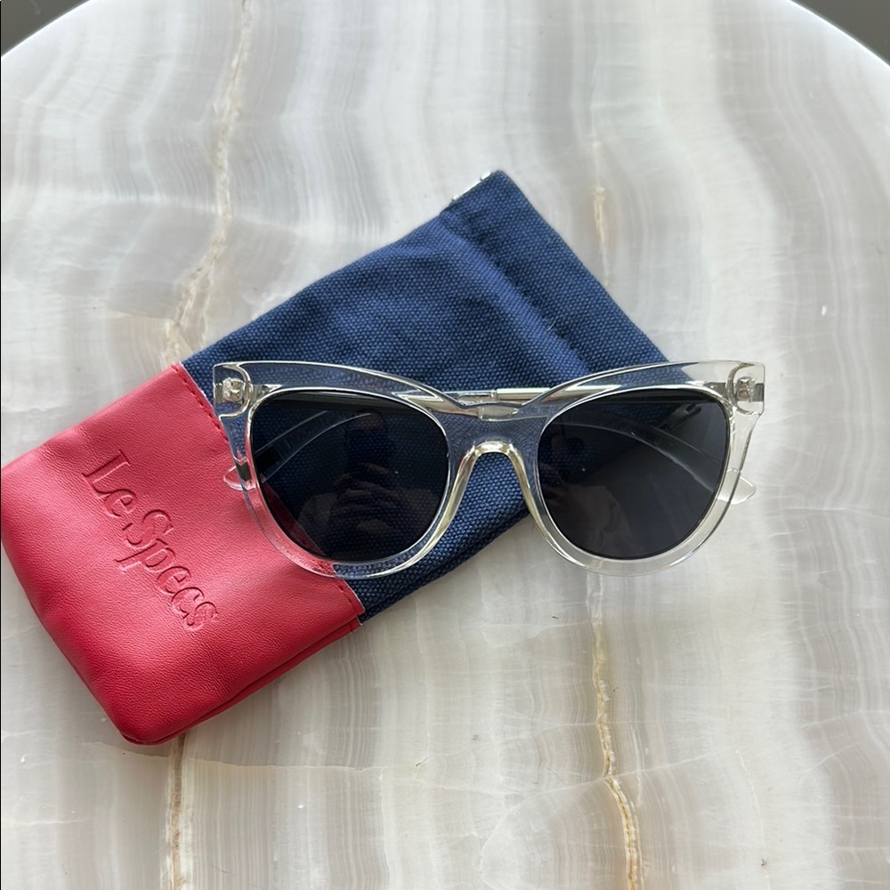 Le Specs Clear Sunglasses with Black Lenses